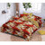 Black Bee  White  Yellow Rose Print On Rust Colour Base Double Bedsheet With 2 Pillow Covers (208 X 213 Cm)(Bs8-05)