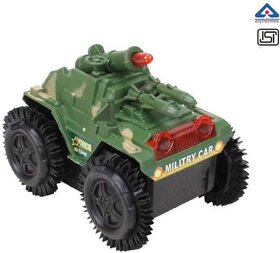 THRIFTKART - Kid' S Military Shade Battery Operated Tumbling Tank Toy (Multicolor) for 3+ Kids