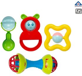 THRIFTKART-Colorful Lovely Attractive Safe Non-Toxic, Rattle Teether Plush Rings Babies Children Toddlers and Infant Toy