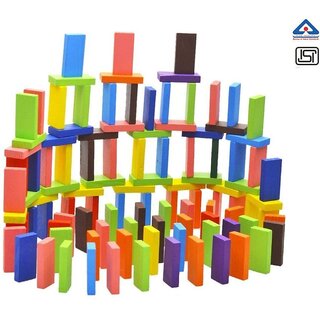                       THRIFTKART-51PCS ,Colors Wooden Standard Competition Domino Children Early Educational Toys                                              