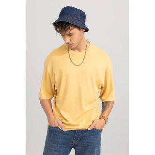                       Code Yellow Mustard Oversized T-shirt for Men                                              
