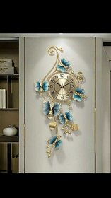 Amhomedecor Analog 55 cm X 95 cm Wall Clock (Gold, Without Glass, Standard)