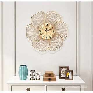 Amhomedecor Analog 61 cm X 61 cm Wall Clock (Gold, Without Glass, Standard)