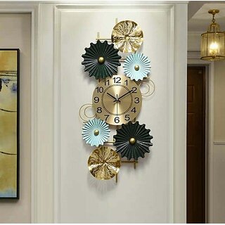                       Amhomedecor Analog 97 cm X 47 cm Wall Clock (Multicolor, Without Glass, Standard)                                              