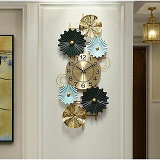                       Amhomedecor Analog 81.3 cm X 20 cm Wall Clock (Multicolor, With Glass, Standard)                                              