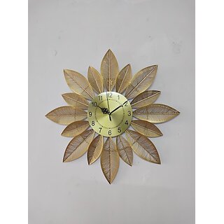                       Amhomedecor Analog 61 cm X 61 cm Wall Clock (Gold, Without Glass, Standard)                                              