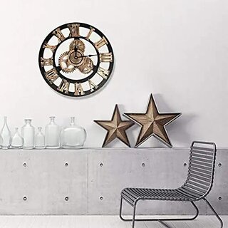                       Amhomedecor Analog 81.3 cm X 20 cm Wall Clock (Multicolor, With Glass, Standard)                                              
