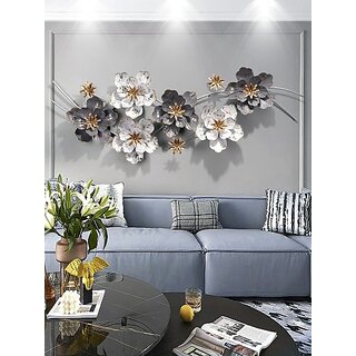                       Am Home Decor Black amp White Floral Wall Art (24 inch X 48 inch, Multicolor)                                              