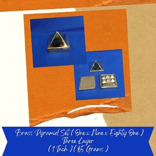                       VSP VASTU SAMADHAN - 205 - BRASS PYRAMID SET ( ONE X NINE X EIGHTY ONE )  THREE LAYER ( 1 Inch ) ( 65 Gram )                                              