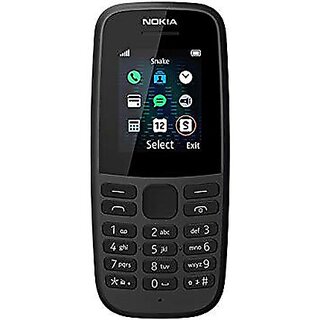                       (Refurbished) Nokia 105, Black (2017) - Superb Condition, Like New                                              