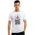Akaas Men's White Printed Round Neck T-Shirt