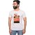 Kryptar Men's White Printed Round Neck T-Shirt