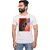 Kryptar Men's White Printed Round Neck T-Shirt