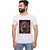 Kryptar Men's White Printed Round Neck T-Shirt