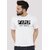 Kryptar Men's White Printed Round Neck T-Shirt