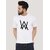 Kryptar Men's White Printed Round Neck T-Shirt