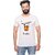Kryptar Men's White Printed Round Neck T-Shirt