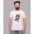 Kryptar Men's White Printed Round Neck T-Shirt