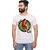 Kryptar Men's White Printed Round Neck T-Shirt
