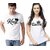 Kryptar Couple White Printed Round Neck T-Shirt Pack of 2