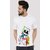 Kryptar Men's White Printed Round Neck T-Shirt