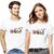 Kryptar Couple White Typography Round Neck T-Shirt Pack of 2