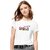 Kryptar Couple White Typography Round Neck T-Shirt Pack of 2