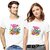 Kryptar Couple White Graphic Print Round Neck T-Shirt Pack of 2