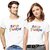 Kryptar Couple White Graphic Print Round Neck T-Shirt Pack of 2