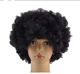 Afro Curly Wigs Synthetic Hair Short Natural Black
