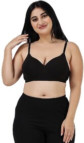 Black full coverage lightly padded bra for women