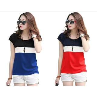 Marvent Women Multicolor Round Neck T-Shirt