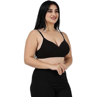 Sophisticated Women Black full coverage lightly padded bra for women 2025 at ShopCircuit | ONDC