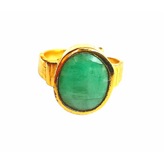 prateek enterprises natural and certified emerald gold plated adjustable ring prateek enterprises natural and certified emerald gold plated adjustable ring