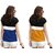 MARVENT Womens Blue, Mustard Round Neck T-Shirt (Pack of 2)