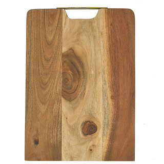                       ONBV Acacia wood rectangle middle iron handle inner design chopping board 118                                              