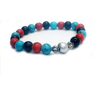 Astroghar Multi Crystal Parad para Goli Parad Gutika 8 mm Stretch Bracelet