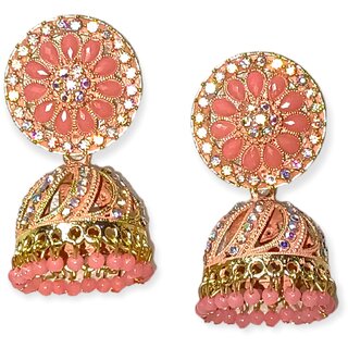 Prerto Earrings  Buy Prerto Gold Plated Pink Afsa Earrings OnlineNykaa  Fashion