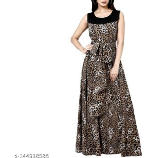                       RAABTA FASHION Women Brown Gown                                              