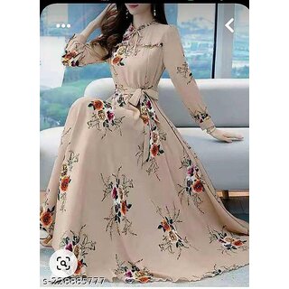                       Raabta Fashion Women Beige Fit & Flare                                              