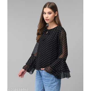                       Raabta Fashion Women Black Round Neck Top                                              