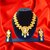Gold Plated Meena Work Kundan Stone  Pearl Beads Choker Necklace With Earring Jewellery Set