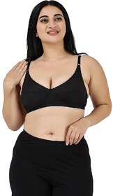 Black Women T-Shirt Non Padded Half Coverage Bra