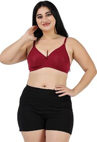 Pink Women's Cotton Rich Non-Padded cloviaa Non-Wired Bra with Double Layered Cups