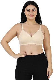 Women's  Skin Cotton Rich Non-Padded cloviaa Non-Wired Bra with Double Layered Cups