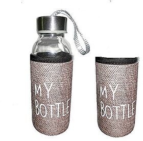 Glass Water Bottle With Cover, 300ml