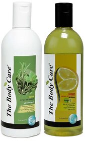 The Body Care Herbal Shampoo and Lemon Shampoo, 400ml, Combo