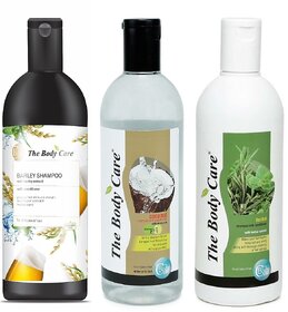 The Body Care Beer Shampoo, Coconut Shampoo and Herbal Shampoo, 400ml Each, Combo