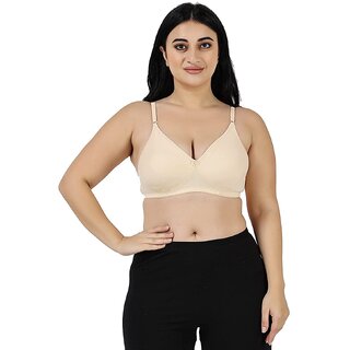                       Women's  Skin Cotton Rich Non-Padded cloviaa Non-Wired Bra with Double Layered Cups                                              