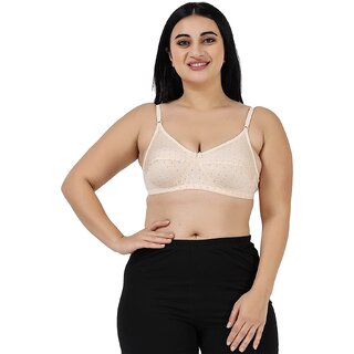                       Women Printed  Medium  Coverage Non Padded  Bra(Peach)                                              